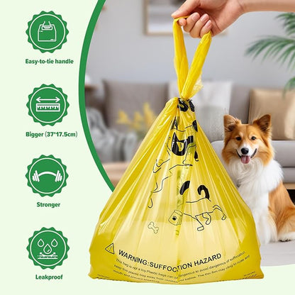 Poop Bags for Dogs, 300 Count Extra Thick Strong Leak Proof Dog Poop Bags with Handles, Pet Waste Bag for Waste Refuse Cleanup, Outdoor Puppy Walking and Cats Litter