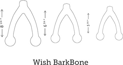 Pet Qwerks Wishbone BarkBone - Nylon Chew Toy for Aggressive Chewers - Peanut Butter Flavor - 8.25"