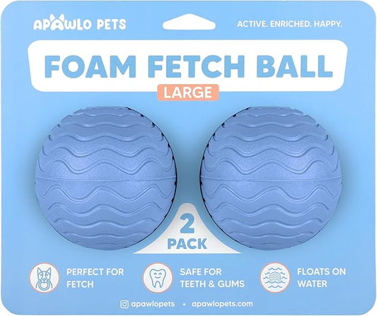 Foam Fetch Ball for Dogs – Durable EVA Foam Dog Ball, Interactive Chew Toy for Dogs, Lightweight Floating Ball for Water, Pool & Outdoor Fetch Games (Blue, Large)