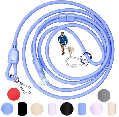 Hands Free Dog Leash Crossbody & Waist for Walking, 9-in-1 No Pull Dog Harness & Leash Set, Heavy Duty Waterproof Slip Lead for Large Medium Breeds (20-120lb, Blue)