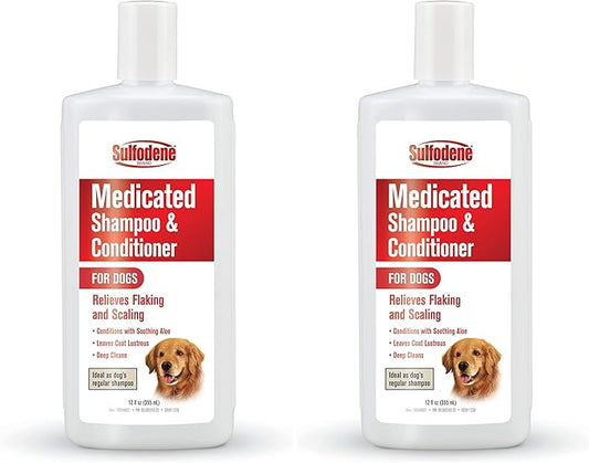 Sulfodene Medicated Shampoo & Conditioner for Dogs 12oz (Pack of 2)