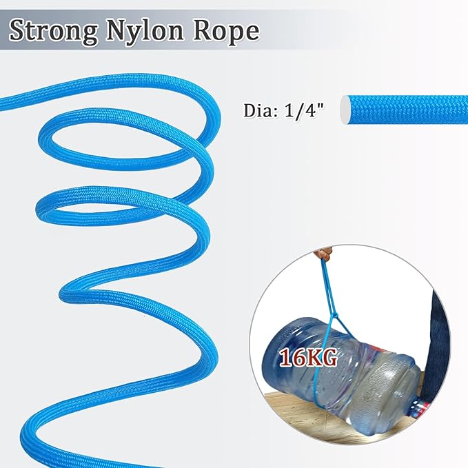 WYuZe 5ft Puppy Leash for Small Dogs, 1/4" Thin Rope Dog Leash with Easy to Use Hook, Teddy/Yorkie/Tiny Breed Lightweight Leashes-Behavioral Training Walking, 10 Colors, Blue