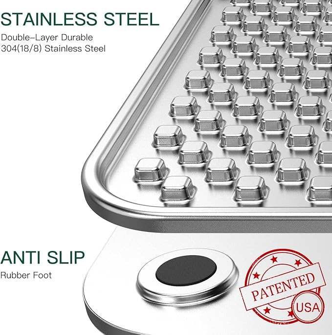 Dual Wall Stainless Steel Large Lick Mat for Dogs & Cats, Chew-Proof Slow Feeder, Anxiety Reducer, Whisker-Friendly for Cats, Non-Slip Heavy Duty Base, Raw Feeding Pad, Dishwasher Safe