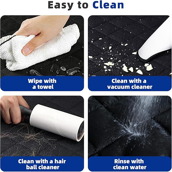 Dog Car Seat Cover for Back Seat, Waterproof Heavy Duty Wear-Resistant Dog Seat Cover, Non-Slip Dog Hammock & Bench Style with Alloy Clips for Cars SUVs Trucks, Medium & Large Dogs
