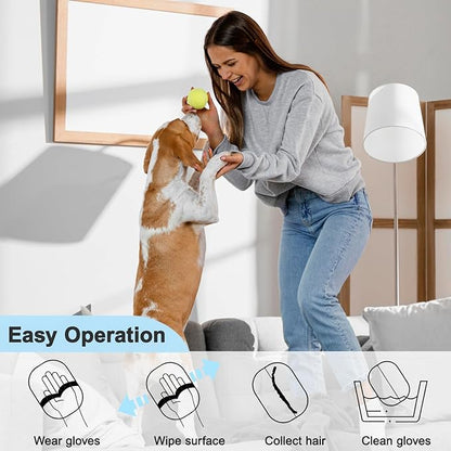 Pet Hair Removal Glove, Reusable Electrostatic Cats & Dogs Hair Removal Tool for Couch, Furniture, Carpet, Car Seat, Clothes 1PCS