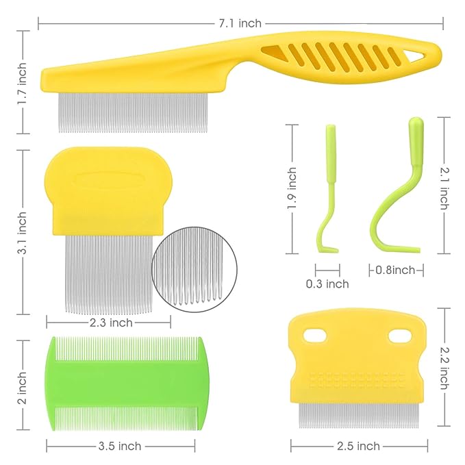 Cat Comb Dog Comb Fine Tooth Pet Grooming Set For Grooming And Removing Dandruff Flakes Remove Float Hair Tear Marks (yellow)