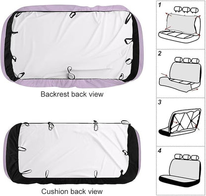 Men's Car Seat Cover, Padded Rear Bench Universal Fit Auto Soft Back Seat Cover, Dirt Proof Dog Car Back Seat Cover Compatible with Light Purple