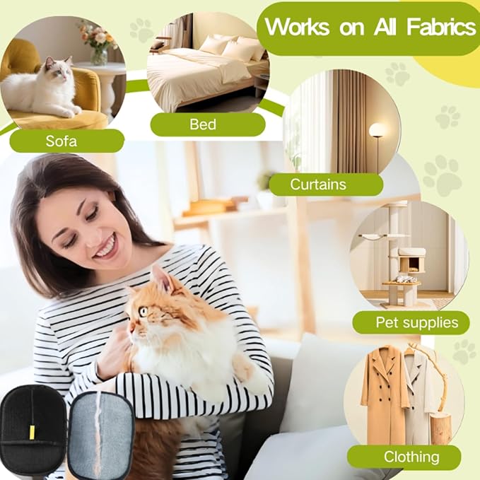 Pet Hair Removal Glove for Dogs and Cats - Electrostatic Pet Hair Gloves &Pet Hair Remover Tool for Furniture, Car Seats, Clothing, Couch, Carpet