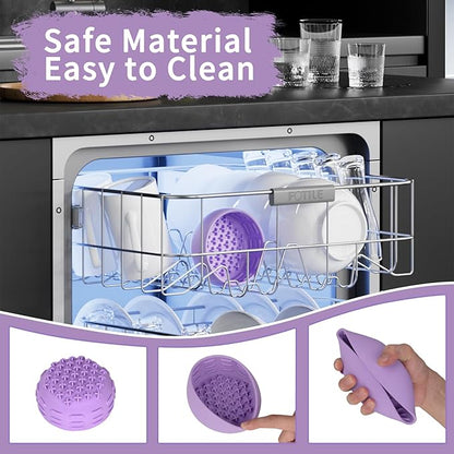 Purple Dog Puzzle Toy & Lick Mat for Bathing - Grooming Helper & Boredom Buster Slow Feeder Bowl with Suction Cups for Dogs and Cats - Interactive Treat Dispenser(Only for Small Dogs)