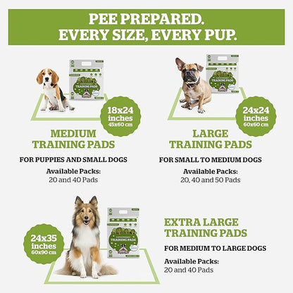 Pogi’s Dog Pads with Sticky Tabs – Large, Super Absorbent, Odor Blocking, 20-Count (24x24in)