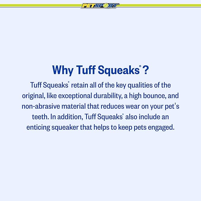 PetSport Giant Squeaker Tuff Ball - Giant Tennis Balls for Large Dogs, Great for Boredom & Aggressive Chewers, Dog Toy, Non-Toxic, Won't Wear Down Teeth - 4"(3 Pack)