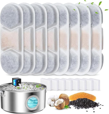 Wireless Dog Water Fountain (8 Filters for pet Fountain)