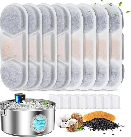 Wireless Dog Water Fountain (8 Filters for pet Fountain)