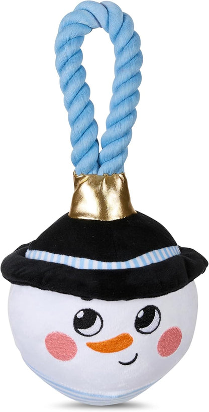 Bow Wow Pet Snowman Ornament Rope Dog Tug Toy