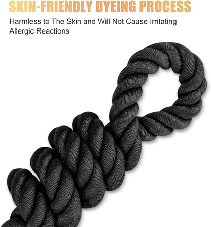 Dog Leash 6 FT Handmade Braided Cotton Rope Leashes for Small Medium and Large Dogs, New Golden Heavy Duty Metal Clasp, Black