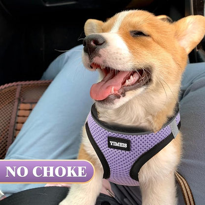 YIMEIS Dog Harness and Leash Set, No Pull Soft Mesh Pet Harness, Reflective Adjustable Puppy Vest for Small Medium Large Dogs, Cats (Taro Purple, X-Small (Pack of 1)