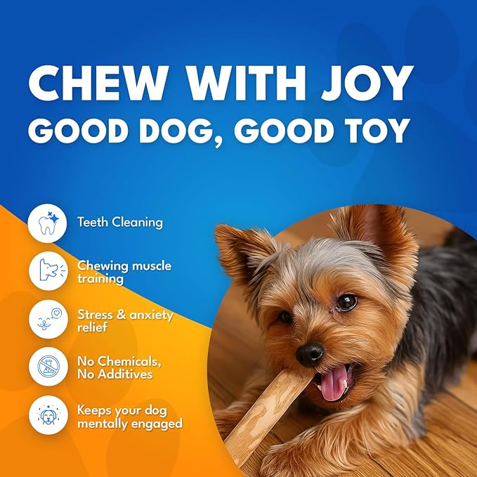 Coffee Wood Dog Chew Sticks Set of 3 for Puppies, Small Dogs, Teething Toys – Natural, Eco-Friendly & Long-Lasting Dog Chew Toy for Teeth Cleaning, Boredom & Stress Relief (XS - Under 20lbs)