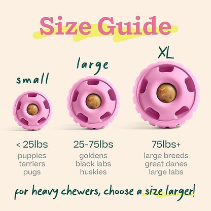 WOOF Party Pupsicle - Long-Lasting Interactive Dog Toys for Boredom - Low-Mess Design - Birthday Gifts for Dogs - Small Dog Toys - Party Pink