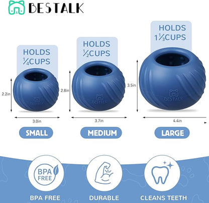 Long-Lasting Dog Lick Toy, Wobbly Dog Enrichment Lick Bowl to Keep Dogs Busy, Interactive Stuffable Dog Treat Feeder for Boredom, Silicone Treat Dispensing Chew Toy(Dark Blue,M)