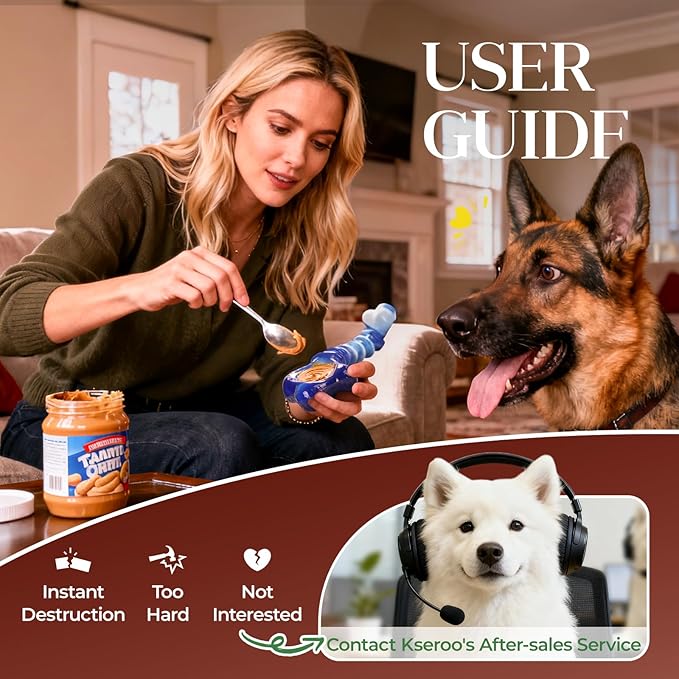 Indestructible Dog Toys for Aggressive Chewers: 2-Pack Tough Chew Toy for Large Dogs, Heavy Duty Long-Lasting Dog Bones for Large Breed, Dog Toys to Keep Them Busy