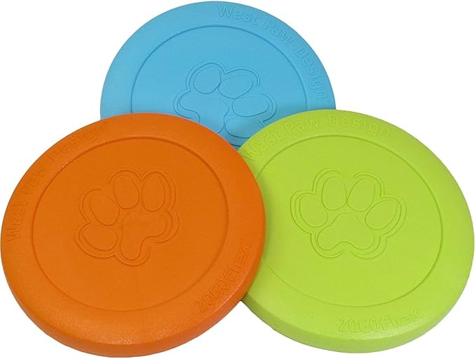 West Paw Zogoflex Zisc Dog Flying Disc, High Flying Aerodynamic Disc for Dogs Puppy – Lightweight, Floatable Disc for Fetch, Tug of War, Catch, Play – Doubles as Food/Water Bowl, Large 8.5", Aqua Blue