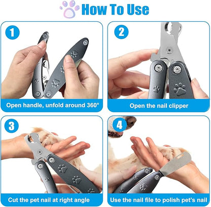 【‌Clearance Sale of Old Editions‌】 Heavy Duty Dog Nail Clipper for Large Dog Thick Nail, 3in1 Professional Dog Nail Trimmer Sharp Blade