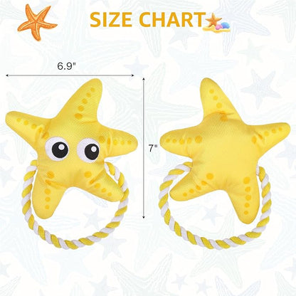 SCENEREAL Dog Toy for Small Medium Dogs- Floating Dog Toys Squeaky Toys for Water Pool Fetch, Halloween Starfish Shape Interactive Pet Chew Toy Outdoor Interactive Play