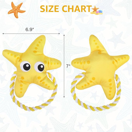 SCENEREAL Dog Toy for Small Medium Dogs- Floating Dog Toys Squeaky Toys for Water Pool Fetch, Halloween Starfish Shape Interactive Pet Chew Toy Outdoor Interactive Play