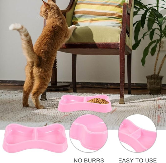 Pet Bowl Cat Water Bowls Dog Food Container Practical Dog Bowl Food Holder Feeding Bowls Double Puppy Feeder Small and Medium s The Plastic