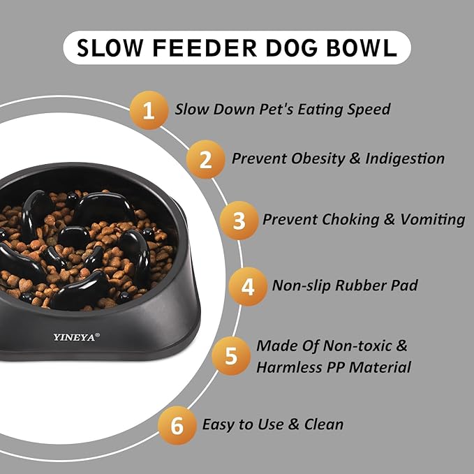 Slow Feeder Dog Bowls, Pet Supplies that Slow Down Eating, Pet Food Bowls, Maze Dog Puzzle Feeder for Medium Breed