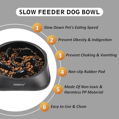 Slow Feeder Dog Bowls, Pet Supplies that Slow Down Eating, Pet Food Bowls, Maze Dog Puzzle Feeder for Medium Breed