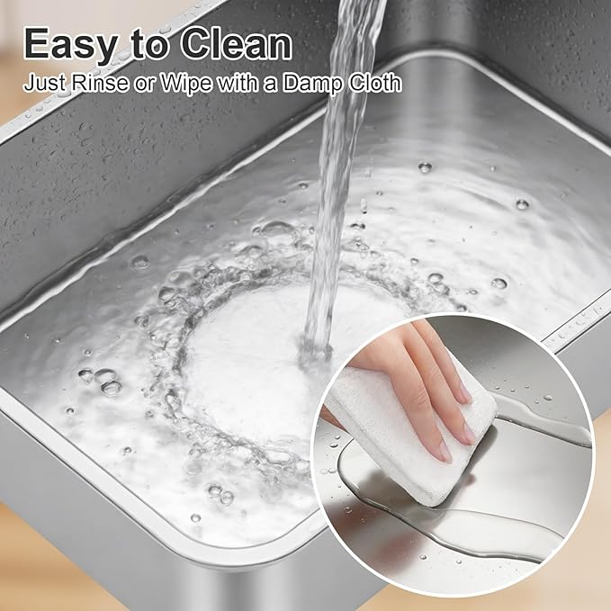 Stainless Steel Litter Box - Metal Small Cat Kitty Litter Box Pan, Indoor Low Entry Litterbox Tray, Odor-Free, Non-Stick, Easy Cleaning Pet Toilet Supplies for Kitten, Rabbit, Dog