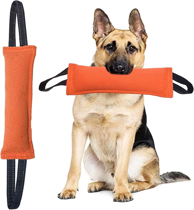 Clysrou Dog Tug Toy Tough Jute Bite Pillow Lasting Training Equipment Puppy to Large Dogs Interactive