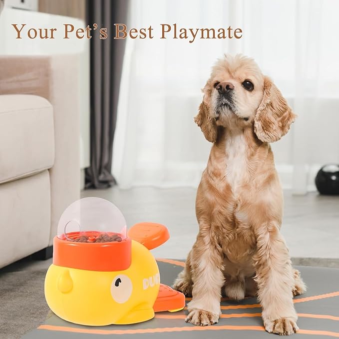 Dog Interactive Treat Dispenser Toy Cat Puzzle Slow Feeder Duck-Shaped Pet Toys for Cat and Dogs Enrichment Training