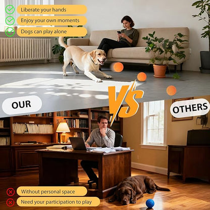 Interactive Dog Ball Toy, Automatic Motion Activated Smart Rolling & Bouncing Ball, USB Rechargeable Durable E-TPU Material Pet Toy for Small Medium Large Dogs, Boredom Relief & Exercise -- Orange