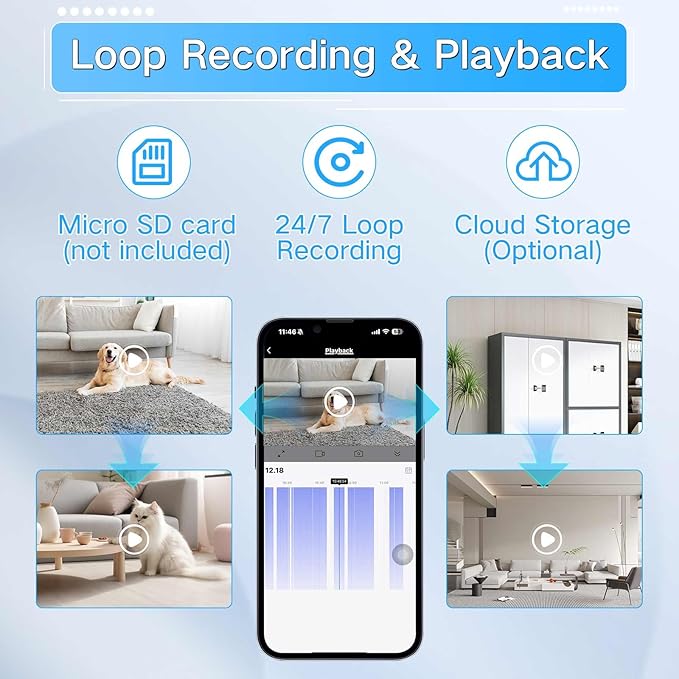 WiFi Picture Frame Camera, 1080P HD Security Cameras Wireless Mini Nanny Cam with Remote View, Motion Detection Video Recorder for Pet Monitor, Home, No Audio