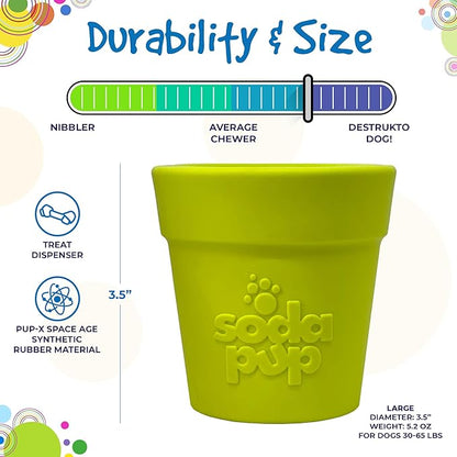 SodaPup Flower Pot – Durable Dog Treat Dispenser & Chew Toy Made in USA from Non-Toxic, Pet Safe, Food Safe Rubber Material for Mental Stimulation, Problem Chewing, Calming Nerves, & More