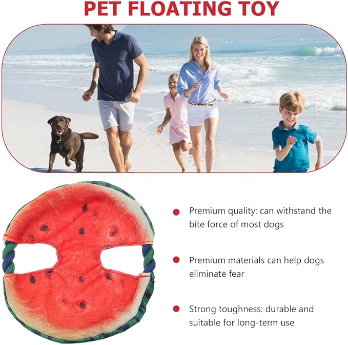 FRCOLOR Pet Dog Flying Disc Toy 7.08 Inch Lightweight Floating Watermelon Design for Outdoor Indoor Play Fetch Training Active Exercise
