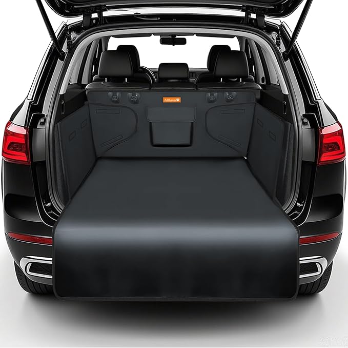 Alfheim Car Boot Liner Protector - Nonslip Waterproof Pet Dog Back Seat Cover - Durable Washable Cargo Cover Mat Travel, Universal for Medium Small Car SUV (Grey)