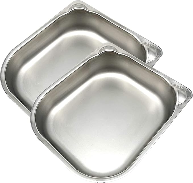 Cat Mate Stainless Steel Bowl Inserts (402) - Compatible with Cat Mate C100 and C200 Automatic Feeders, Suitable for Wet and Dry Food (Pack of 2)