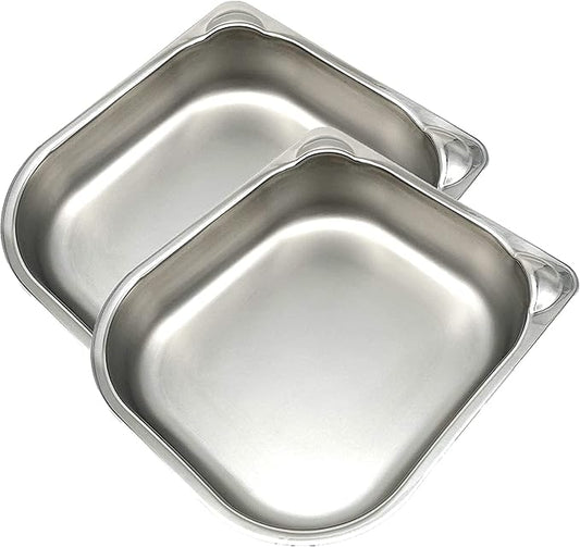 Cat Mate Stainless Steel Bowl Inserts (402) - Compatible with Cat Mate C100 and C200 Automatic Feeders, Suitable for Wet and Dry Food (Pack of 2)