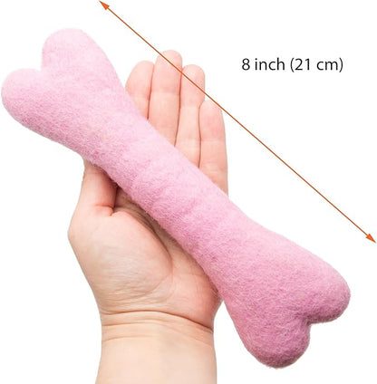 Glaciart One Felted Wool Dog Chew Bone (3 Pcs)| Durable Dog Chew Toy, Puppy Chew Toys for Teething & Dog Teeth Cleaning | Pet Toys Fetch Games & for Anxiety/Boredom | Great for Small or Medium