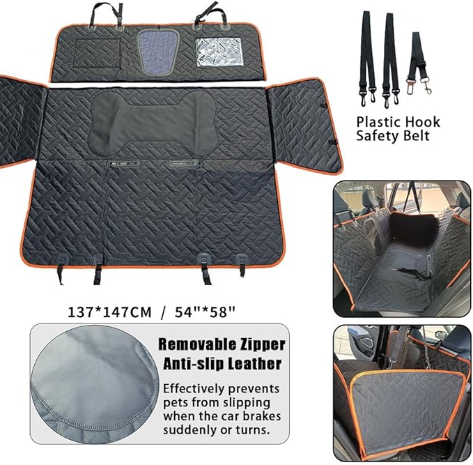 Dog Car Back Seat Cover for Lincoln Corsair 2022 2023 2024 2025 Pet Car Mat Waterproof Scratch-Resistant Pet Hammock Pet Protector Mat Interior Accessories,Black-b