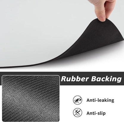 Dog Food Mat - Absorbent Cat Mat for Food and Water, No Stains Pet Feeding Bowl Mat, Easy to Clean Pet Placemats, Quick Dry Dog Water Dispenser Mat for Messy Drinkers | Paw Light Grey 12"x 19"