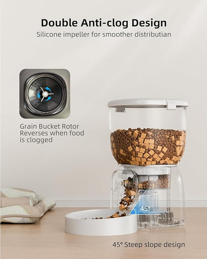 Automatic Cat Feeder, 4L Pet Food Dispenser for Cats and Small Dogs Up to 15 Portions 6 Meals Per Day