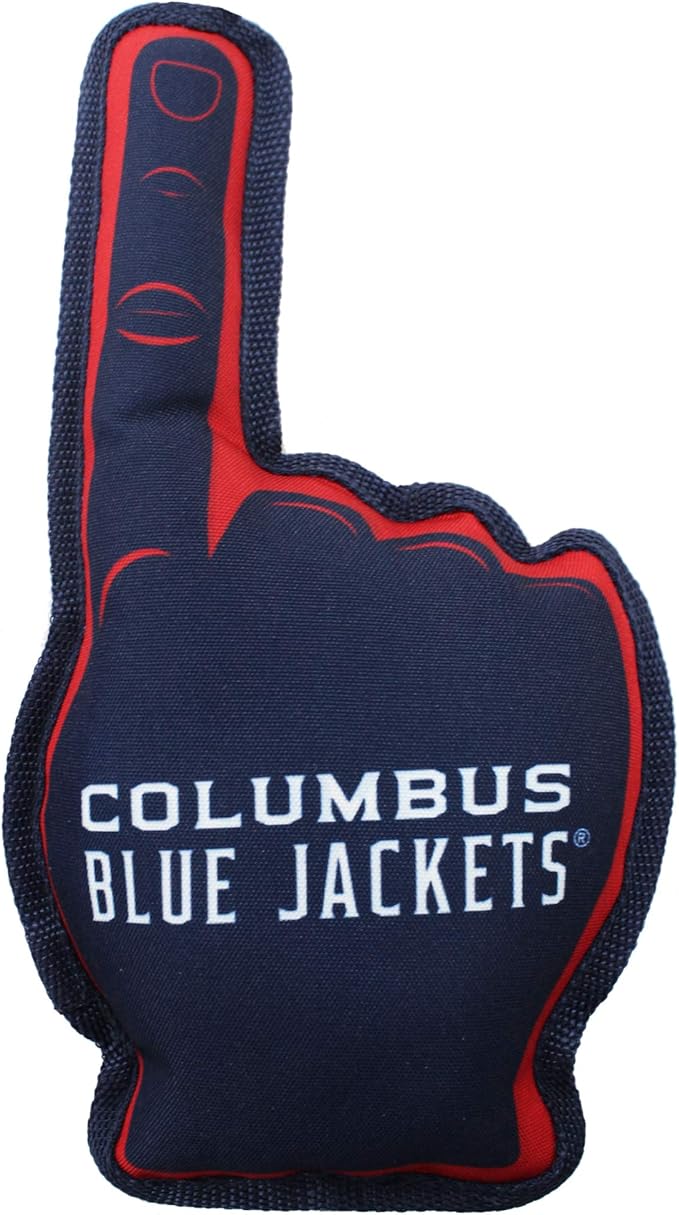 Pets First NHL Columbus Blue Jackets #1 Fan Toy for Dogs & Cats. Best Tough PET Toy with Inner Squeaker. Number One Premium Dog Toy for Strongest Chewers & Sports Fans, One Size