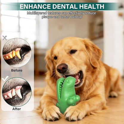 Treat Dispensing Dog Toys - Durable Dog Toys for Aggressive Chewers, Nature Rubber Chew Toy for Medium & Large Dogs, Relieve Boredom Separation Anxiety & Clean Teeth, Dishwasher Safe