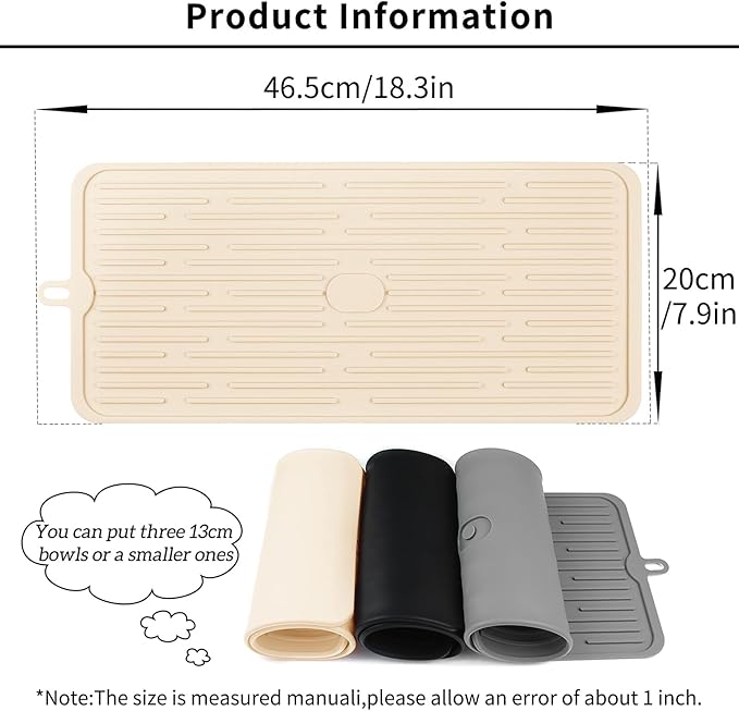 Ptlom Pet Placemat for Dog and Cat, Anti-Slip Waterproof Dogs Feeding Mat Prevent Food and Water Overflow, Bowl Mats Suitable for Medium and Small Pets, Beige, Silicone