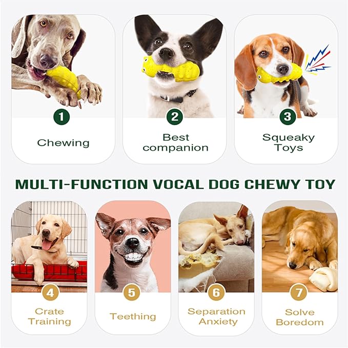 Indestructible Dog Toy for Aggressive Chewers, Extremely Tough Dog Toy for Large Breeds, Durable and Tough Latex Toy for Medium/Large Breeds,Gifts for Dogs,Yellow