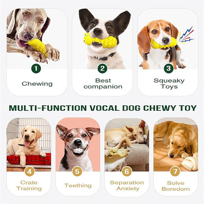 Indestructible Dog Toy for Aggressive Chewers, Extremely Tough Dog Toy for Large Breeds, Durable and Tough Latex Toy for Medium/Large Breeds,Gifts for Dogs,Yellow